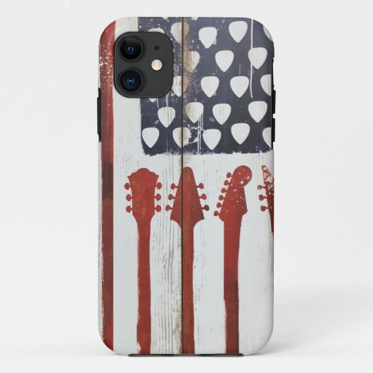 Thema voor Amerikaanse vlag patriottische gitaarmu Case-Mate iPhone Case (Achterkant)