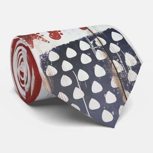 Thema voor Amerikaanse vlag patriottische gitaarmu Stropdas (Opgerold)