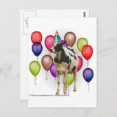 Thema voor Birthday Koe Briefkaart (Voorkant / Achterkant)