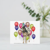 Thema voor Birthday Koe Briefkaart (Staand voorkant)