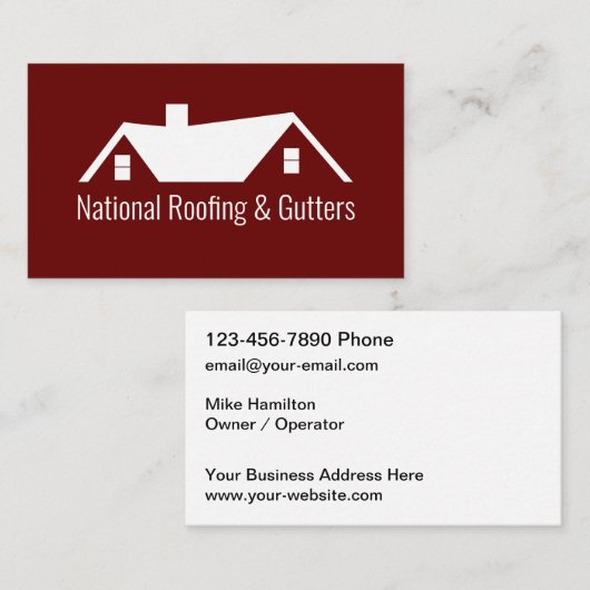 Thema voor dakbedekking en gootstenen visitekaartje (Voorkant / Achterkant)