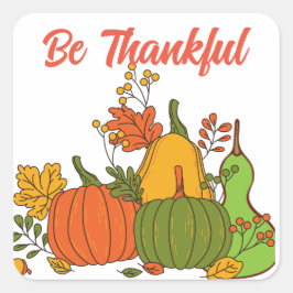 Thema voor dankbare Thanksgiving Vierkante Sticker