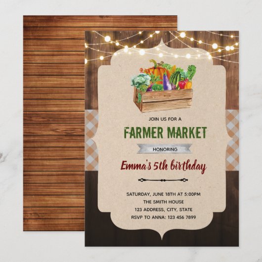 Thema voor de markt voor bijtende boer kaart (Voorkant / Achterkant)