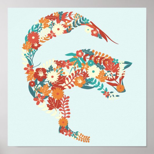 Thema voor de Natuur van wilde dieren in kunstbloe Poster (Voorkant)