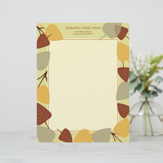 Thema voor de Thanksgiving van gematigde bladeren Custom Briefhoofd (Staand voorkant)
