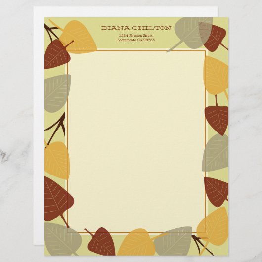 Thema voor de Thanksgiving van gematigde bladeren Custom Briefhoofd (Voorkant / Achterkant)