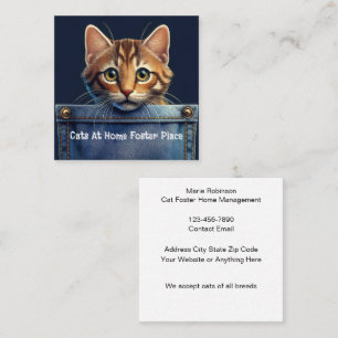 Thema voor een pleeggezin voor katten vierkante visitekaartje