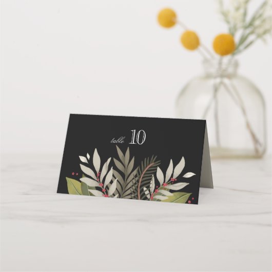 Thema voor gemuteerde botanische stoffen | Zwart | Plaatskaartje (Achterkant)