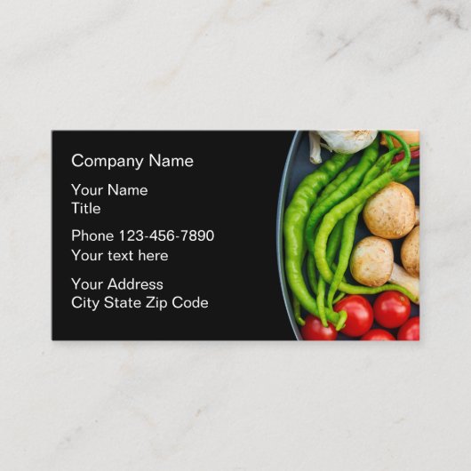Thema voor gezond voedsel visitekaartje (Voorkant)