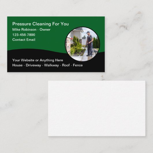 Thema voor het wassen onder druk visitekaartje (Voorkant / Achterkant)