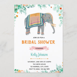 Thema voor Indiase olifantenvrijgezellenfeest Kaart