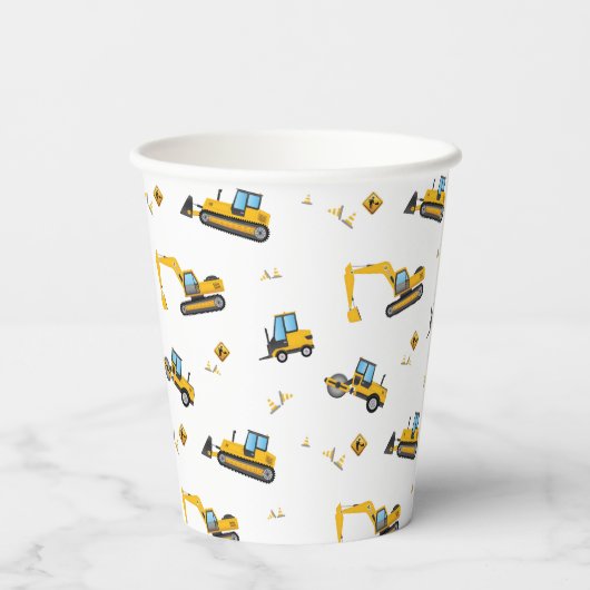 Thema voor kabelpartijenbevoorrading bouwvuilopleg papieren bekers (Achterkant)