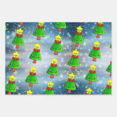 Thema voor kerstboomstructuur Merry Emerald Inpakpapier Vel (Voorkant 3)