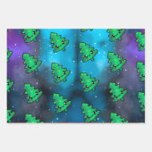 Thema voor kerstboomstructuur Merry Emerald Inpakpapier Vel (Voorkant)