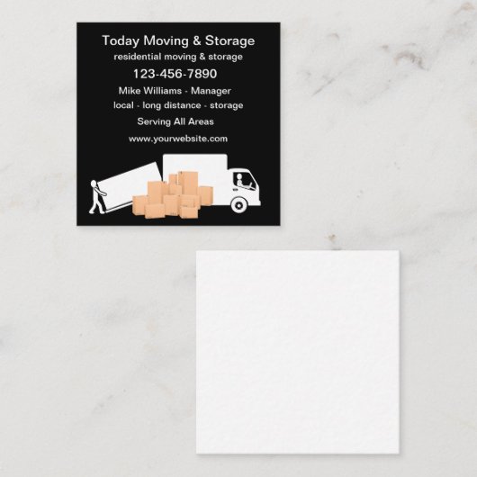 Thema voor koel- en verplaatsing en opslag vierkante visitekaartje (Voorkant / Achterkant)