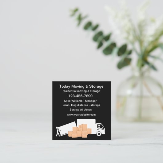 Thema voor koel- en verplaatsing en opslag vierkante visitekaartje (Staand voorkant)