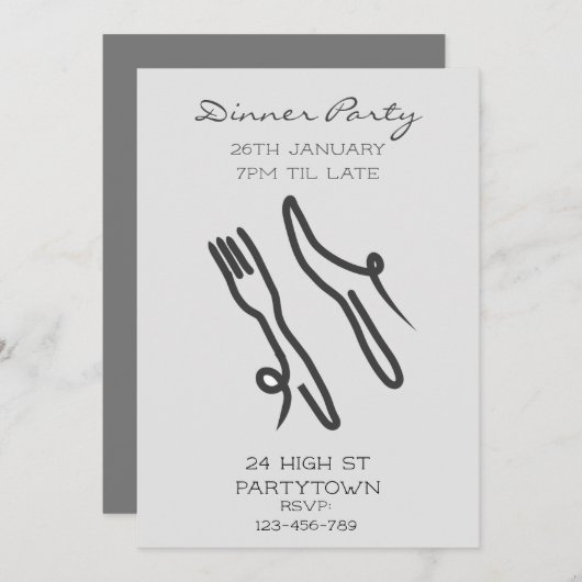 Thema voor maaltijd voor monochrome messenmakersge kaart (Voorkant / Achterkant)