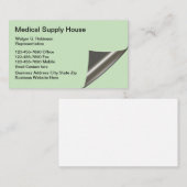 Thema voor medische levering Pagina Curl Grafisch Visitekaartje (Voorkant / Achterkant)