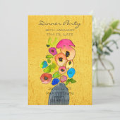 Thema voor moderne kleurrijke themabloemen kaart (Staand voorkant)