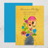 Thema voor moderne kleurrijke themabloemen kaart (Voorkant / Achterkant)