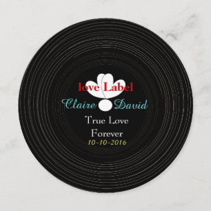 Thema voor muziek in zwart-wit-retrovinylrecord kaart