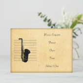 Thema voor muziekopname Ticket Saxophone Kaart (Staand voorkant)