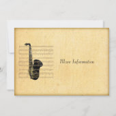 Thema voor muziekopname Ticket Saxophone Kaart (Achterkant)