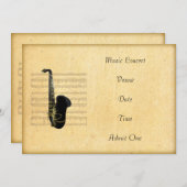 Thema voor muziekopname Ticket Saxophone Kaart (Voorkant / Achterkant)