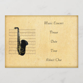 Thema voor muziekopname Ticket Saxophone Kaart