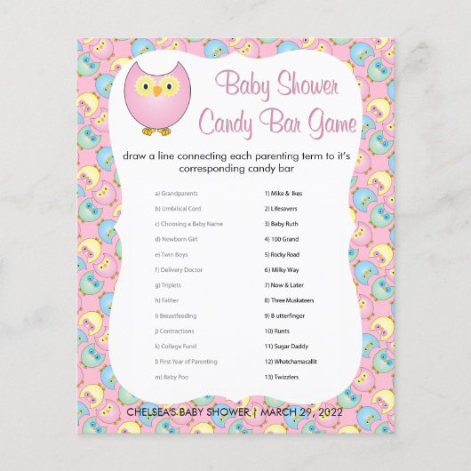 Thema voor pastel roze stekelboomkorren Baby showe Flyer (Voorkant)
