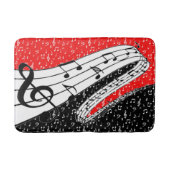 Thema voor rode en zwarte muziek badmat (Voorkant)