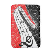 Thema voor rode en zwarte muziek badmat (Voorkant Verticaal)