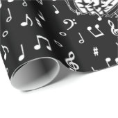 Thema voor rode en zwarte muziek cadeaupapier (Rol Hoek)