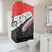 Thema voor rode en zwarte muziek douchegordijn (In situ)
