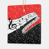 Thema voor rode en zwarte muziek keramisch ornament (Links)