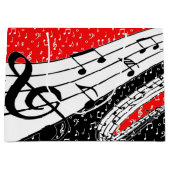 Thema voor rode en zwarte muziek large cadeautasje (Voorkant)