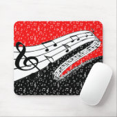 Thema voor rode en zwarte muziek muismat (Met muis)