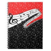 Thema voor rode en zwarte muziek notitieboek (Voorkant)