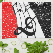 Thema voor rode en zwarte muziek theedoek (Gevouwen)