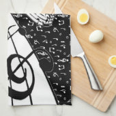 Thema voor rode en zwarte muziek theedoek (Quarter Fold)