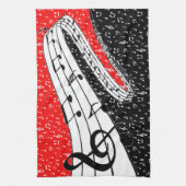 Thema voor rode en zwarte muziek theedoek (Verticaal)