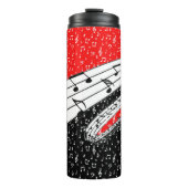 Thema voor rode en zwarte muziek thermosbeker (Voorkant)