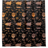 Thema voor roestvrij Steampunk Douchegordijn (Voorkant)