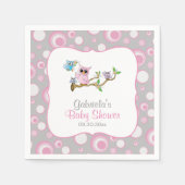 Thema voor roze en grijze Baby Baby shower Servetten (Voorkant)