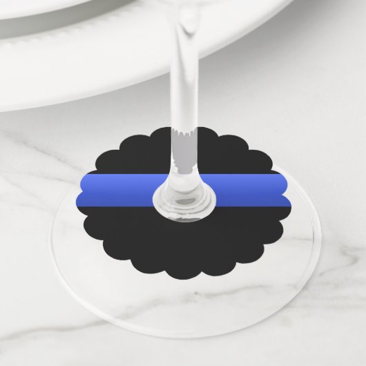 Thema voor Thin Blue Line Police Wijnglaslabel (Dichtbij)