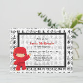 Thema voor verjaardag van Ninja Kaart (Staand voorkant)