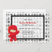 Thema voor verjaardag van Ninja Kaart (Voorkant / Achterkant)