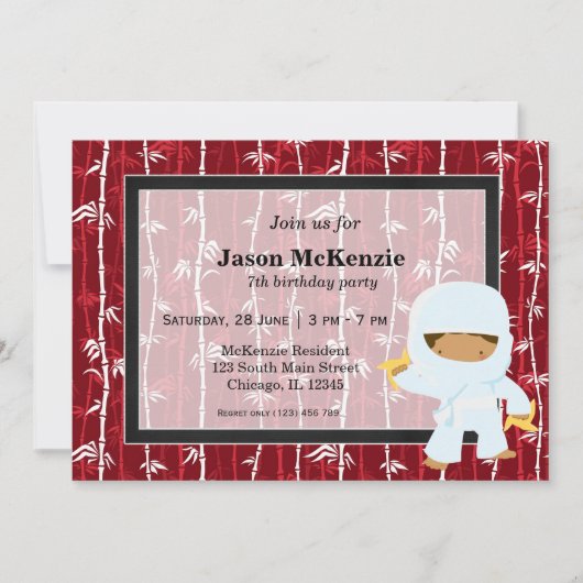 Thema voor verjaardag van Ninja Kaart (Voorkant)