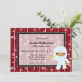 Thema voor verjaardag van Ninja Kaart (Staand voorkant)