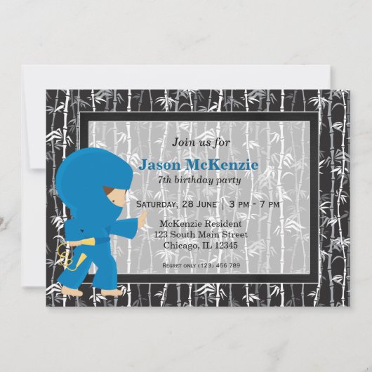 Thema voor verjaardag van Ninja Kaart (Voorkant)